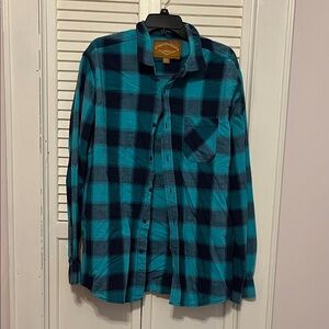 Red Camel Blue and Black Plaid Shirt
